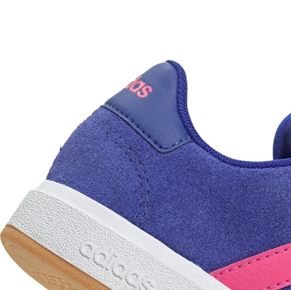 NWT Adidas Grand Court 00s Kids Size 4Y Blue Pink Suede Skate Puffy Tongue - Picture 9 of 9